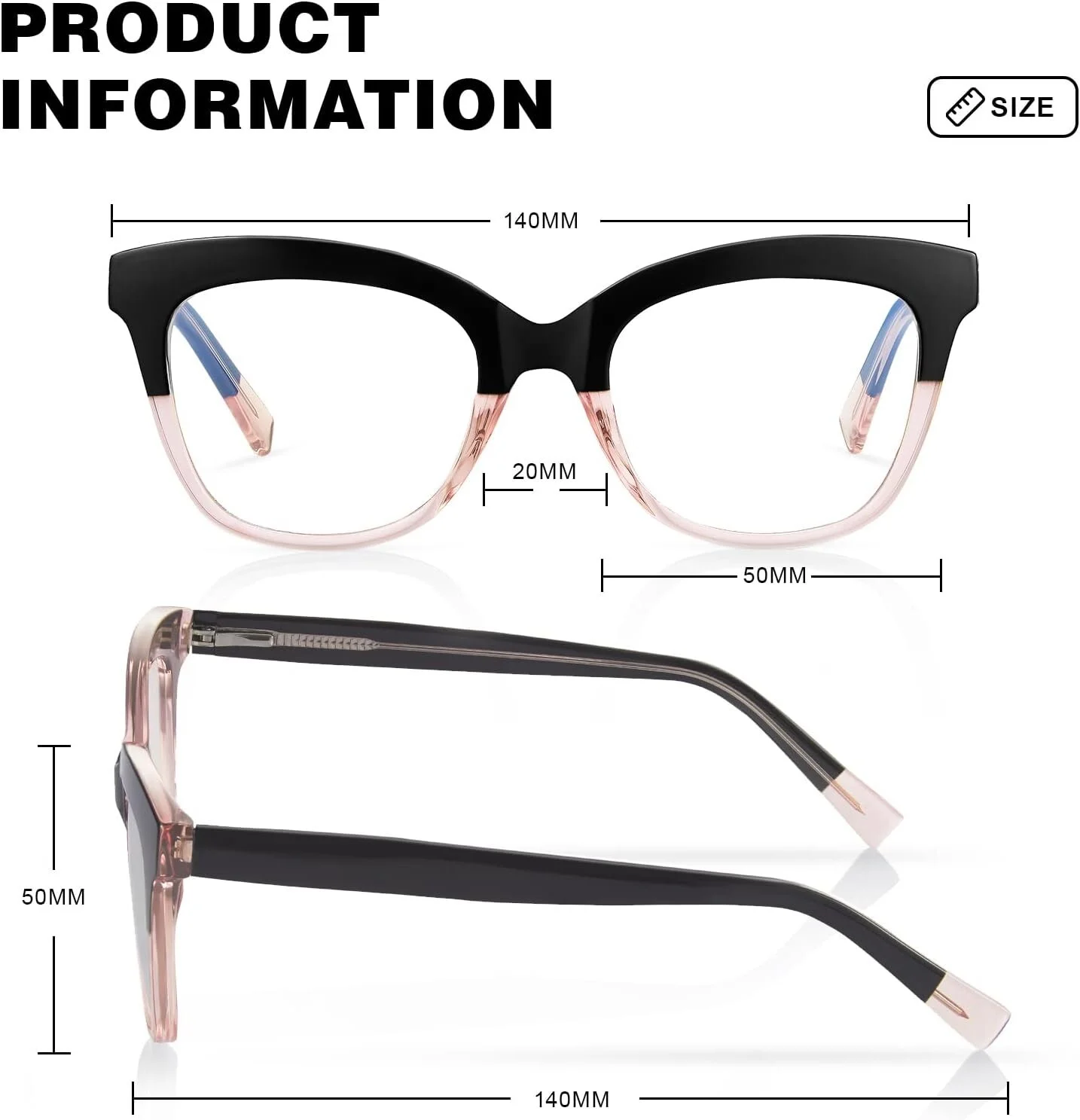Fashion Cat Eye Glasses Frame Women Anti-Blue Light Eyeglasses Optical Computer Eyewear Radiation Protection Oversize Spectacle 2