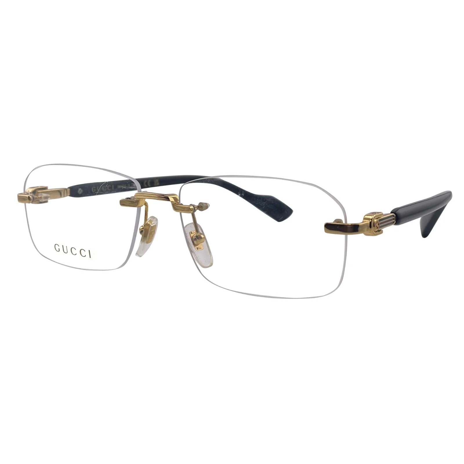 Gucci GG1221O Gold Rimless Eyeglasses Frames 56mm 16mm 140mm - Made In Japan
