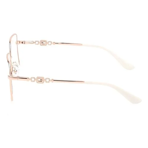 Guess Eyeglasses Frames GU2716 024 White Silver Cat Eye Cheetah Print 56-16-140 2