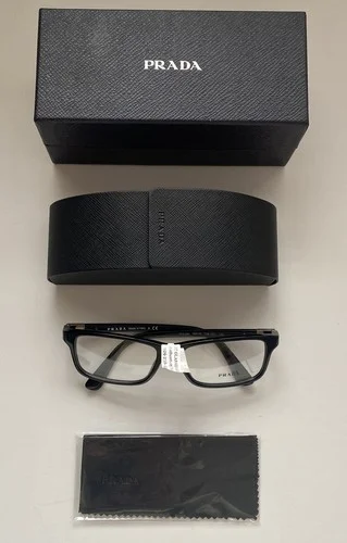 New PRADA VPR06S 1AB-1O1 56mm Black Eyeglasses Frames Made in Italy