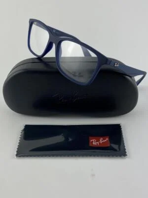 Ray Ban NEW Matte Transparent Blue Fashion Frames 56-17-145 Eyeglasses RX7047